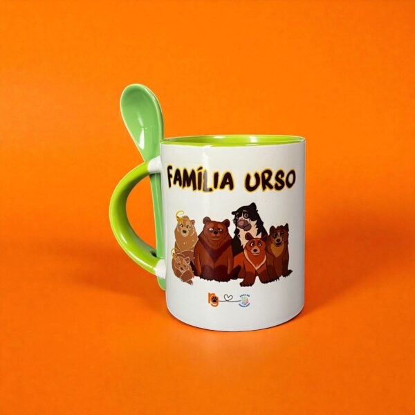 Caneca Família Urso Verde