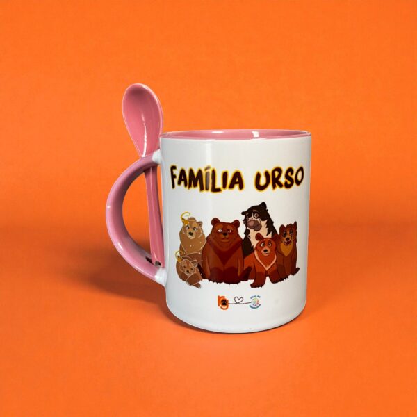 Caneca Família Urso Rosa
