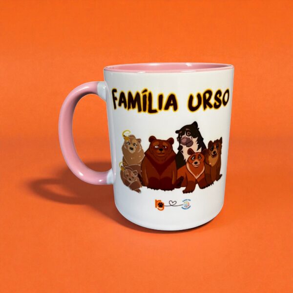 Caneca Família Urso Rosa Comum