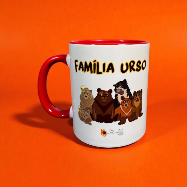 Caneca Família Urso Vermelho Comum