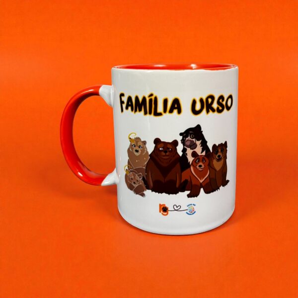 Caneca Família Urso Laranja Comum