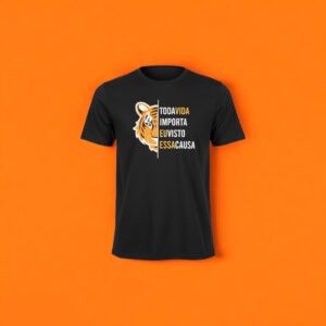 Camiseta Tigre Meia Face - Preto - Manga Curta