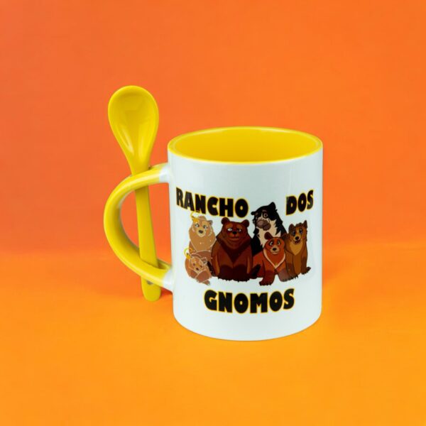 Caneca Família Urso Amarelo com Colher