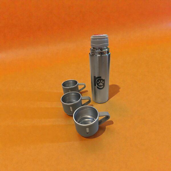 Conjunto Garrafa Térmica com 3 Xícaras - Prata