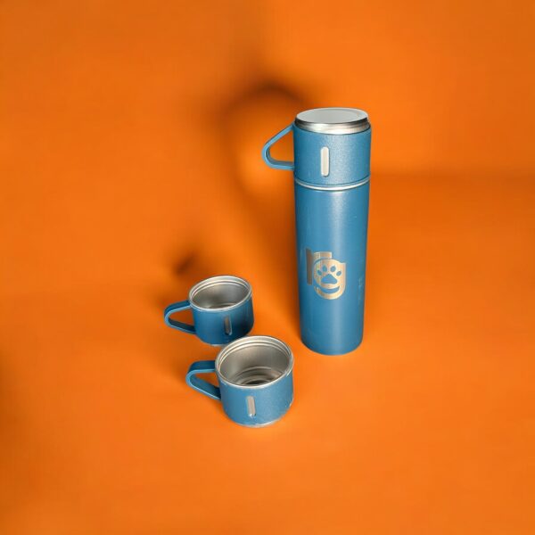 Conjunto Garrafa Térmica com 3 Xícaras - Azul