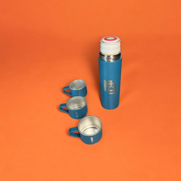 Conjunto Garrafa Térmica com 3 Xícaras - Azul